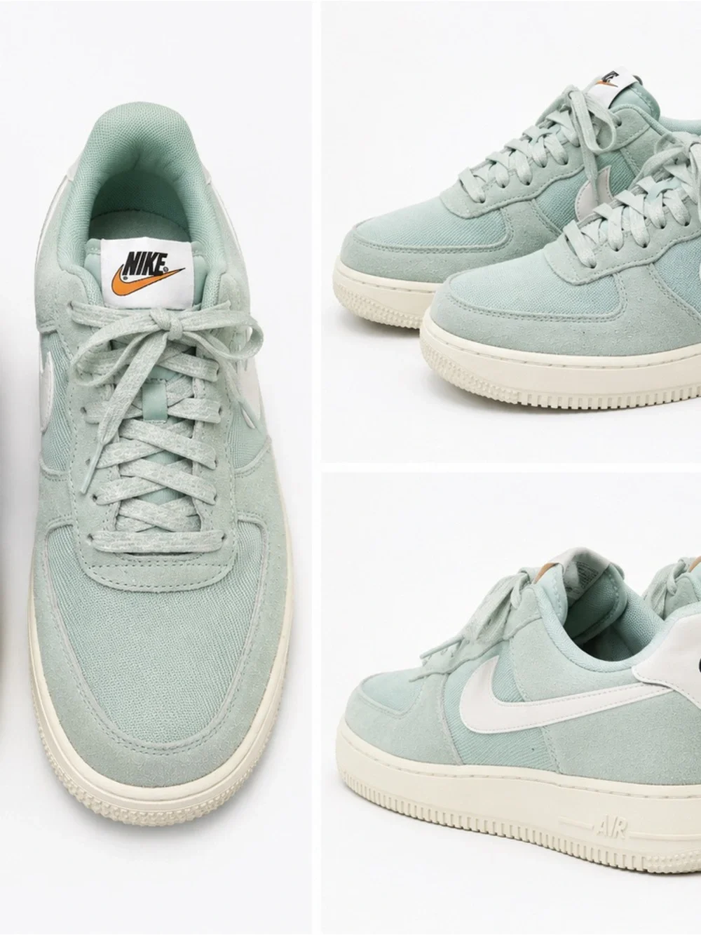 Nike Men's Mint-Teal Low Top Sneakers with White Swoosh